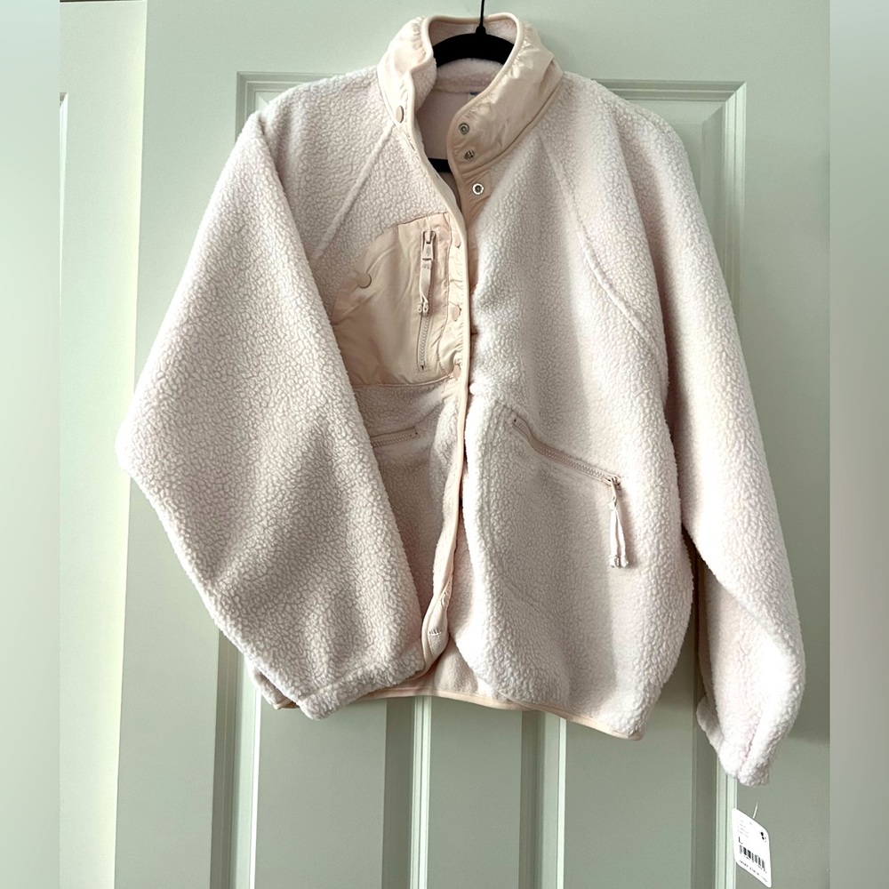 NWT FP Movement Free People Hit the Slopes Fleece, size L, color Canvas